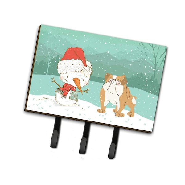 Carolines Treasures English Bulldog Snowman Christmas Leash or Key Holder - CK2053TH68