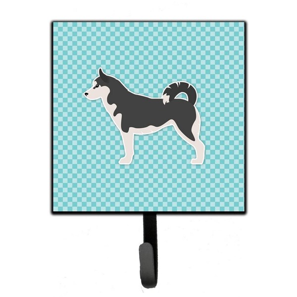 Carolines Treasures Siberian Husky Checkerboard Blue Leash or Key Holder - BB3780SH4