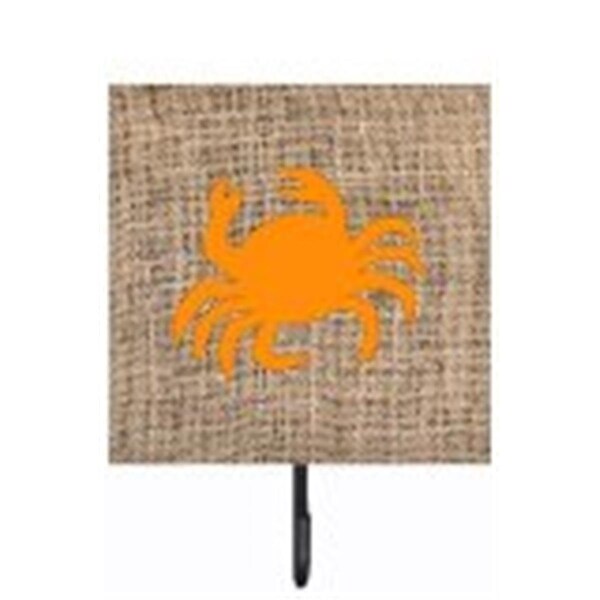 Carolines Treasures Crab Burlap And Orange Leash Or Key Holder - BB1024-BL-OR-SH4