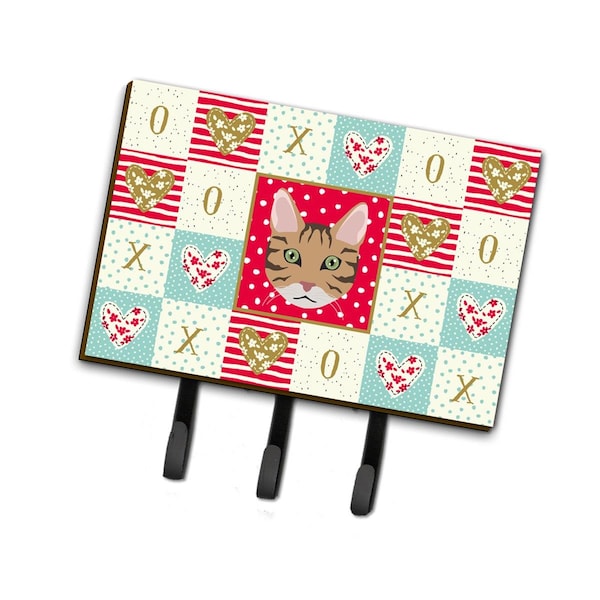 Carolines Treasures 6 x 2 x 9 in. California Spangled Cat Love Leash or Key Holder - CK5098TH68