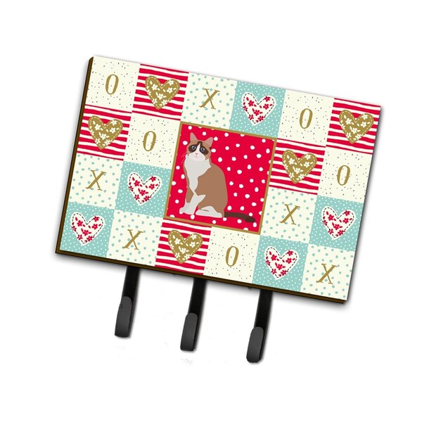 Carolines Treasures 6 x 2 x 9 in. Snowshoe No.2 Cat Love Leash or Key Holder - CK5792TH68