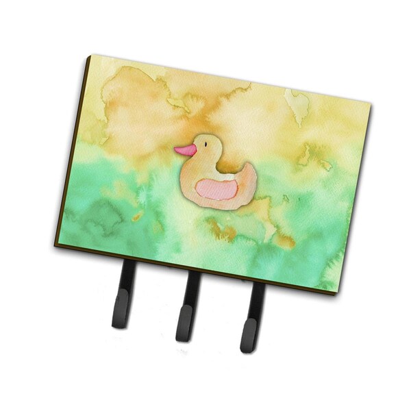 Carolines Treasures Rubber Duckie Watercolor Leash or Key Holder - BB7351TH68