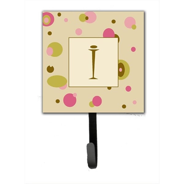 Jensendistributionservices Letter I Initial Monogram - Tan Dots Leash Holder Or Key Hook - MI1706813