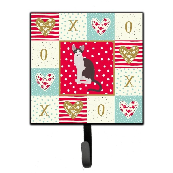 Carolines Treasures 4.25 x 1 x 7 in. Oriental Bicolor Cat Love Leash or Key Holder - CK5776SH4