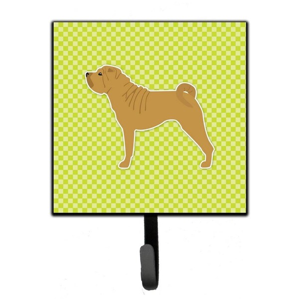 Carolines Treasures Shar Pei Checkerboard Green Leash or Key Holder - BB3852SH4