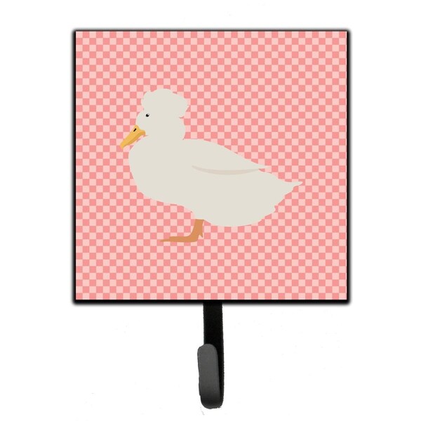Carolines Treasures Crested Duck Pink Check Leash or Key Holder - BB7857SH4
