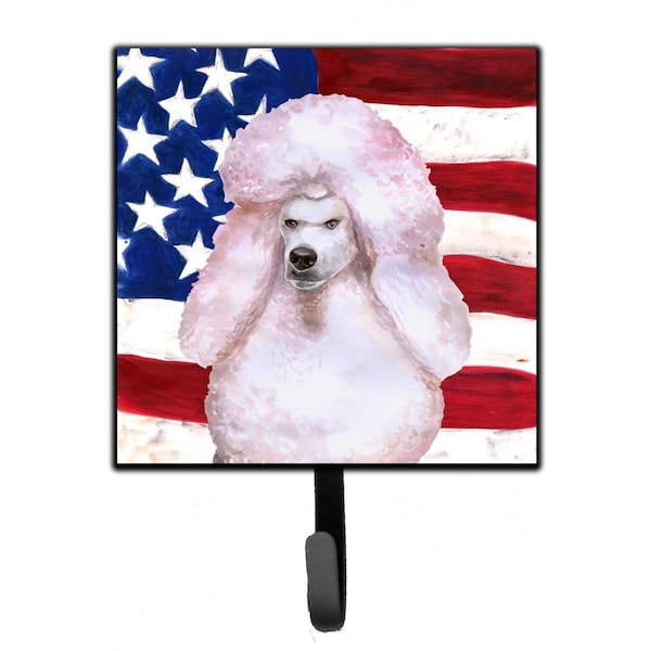 Jensendistributionservices White Standard Poodle Patriotic Leash or Key Holder - MI2087271