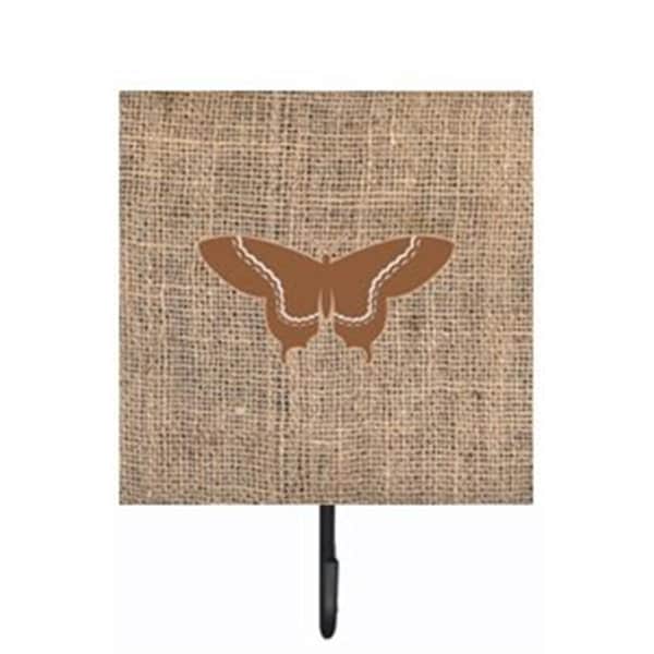 Carolines Treasures Butterfly Burlap and Brown Leash Or Key Holder - BB1030-BL-BN-SH4