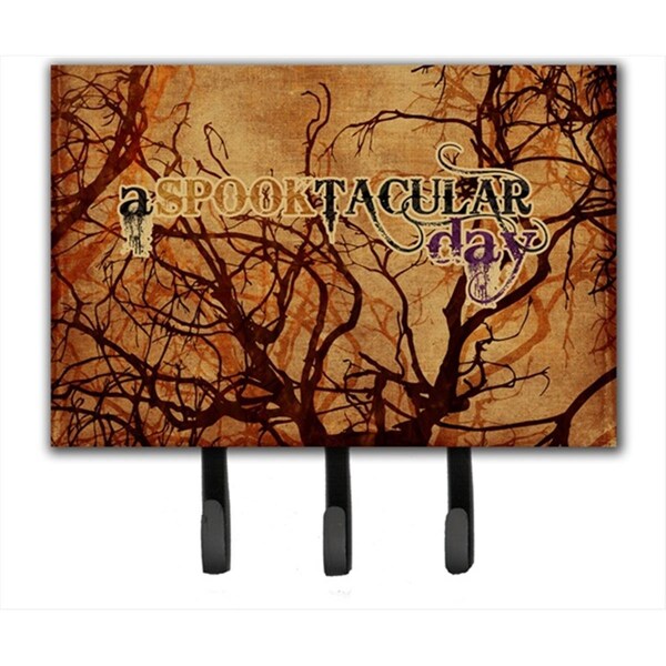 Carolines Treasures 6 x 9 In. A Spook Tacular Day Halloween Leash or Key Holder - SB3016TH68