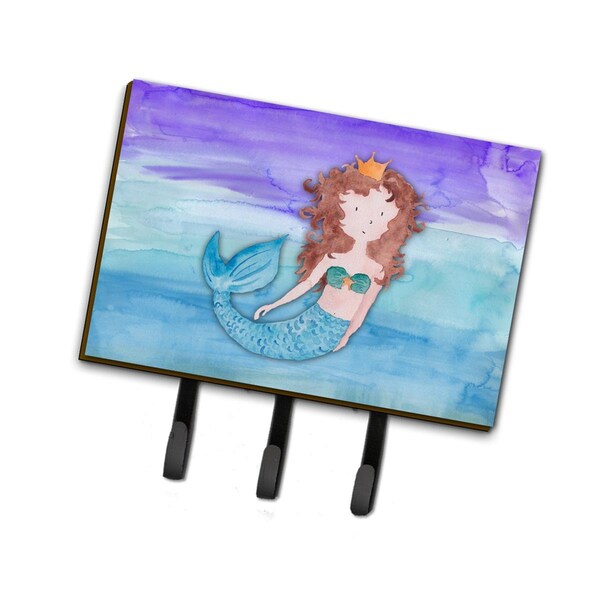 Carolines Treasures Brunette Mermaid Watercolor Leash or Key Holder - BB7422TH68