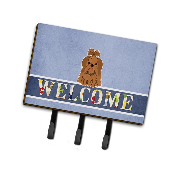 Carolines Treasures Shih Tzu Silver Chocolate Welcome Leash or Key Holder - BB5667TH68