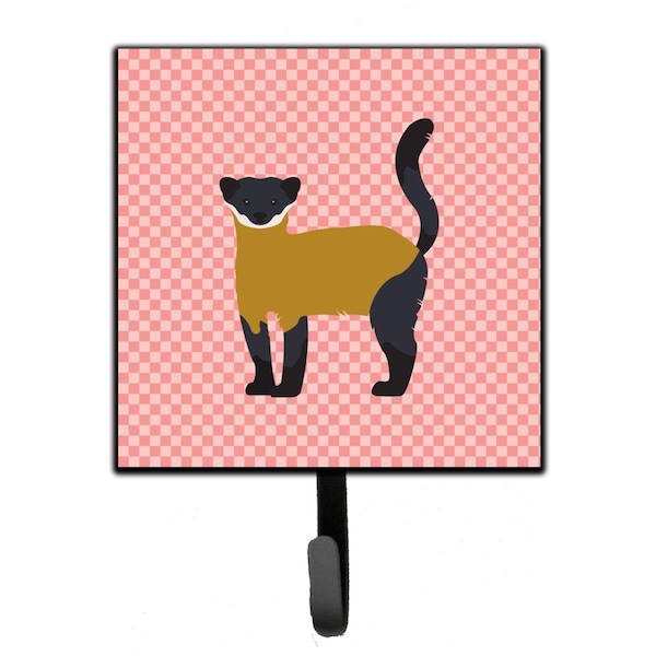 Carolines Treasures Yellow-Throated Marten Pink Check Leash or Key Holder - BB7874SH4