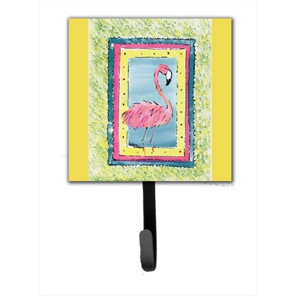 Carolines Treasures Bird - Flamingo Leash Holder Or Key Hook - 8106-BSH4