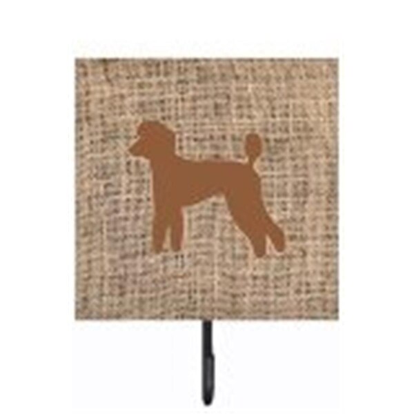 Carolines Treasures Poodle Burlap And Brown Leash Or Key Holder - BB1114-BL-BN-SH4