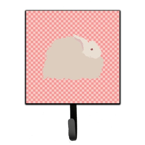 Jensendistributionservices Fluffy Angora Rabbit Pink Check Leash or Key Holder - MI2100806