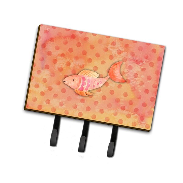 Carolines Treasures Orange Fish Watercolor Leash or Key Holder - BB7387TH68