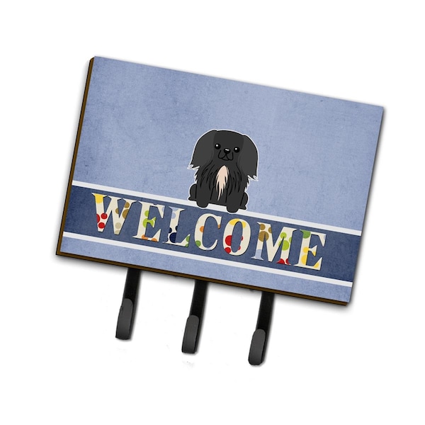 Carolines Treasures Pekingnese Black Welcome Leash or Key Holder - BB5688TH68
