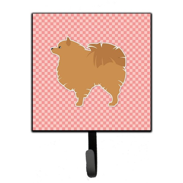 Micasa Pomeranian Checkerboard Pink Leash or Key Holder - MI224834