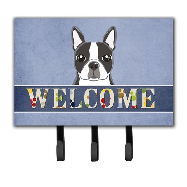 Jensendistributionservices Boston Terrier Welcome Leash & Key Holder - MI2103647
