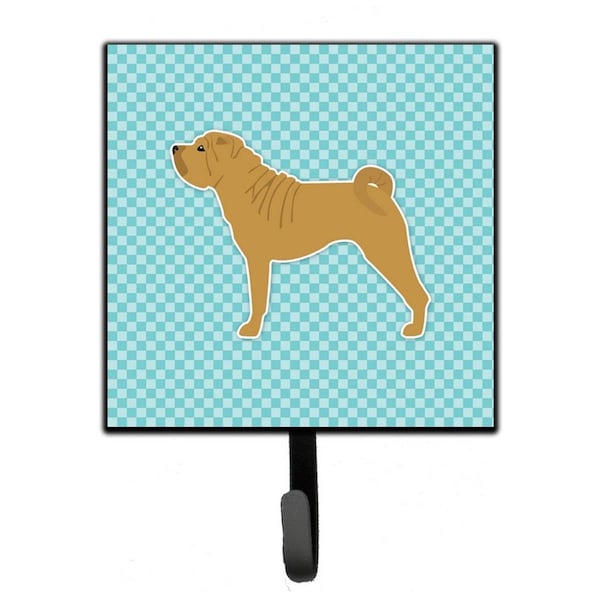 Carolines Treasures Shar Pei Checkerboard Blue Leash or Key Holder - BB3752SH4