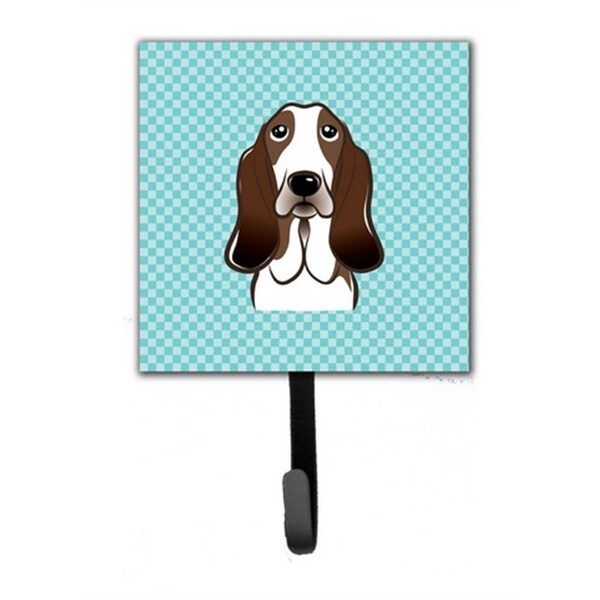 Micasa Checkerboard Blue Basset Hound Leash & Key Holder - MI250769