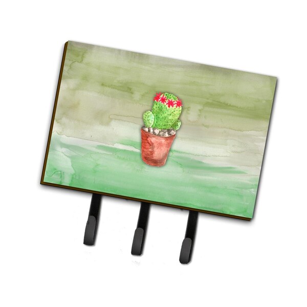 Carolines Treasures Cactus Green Watercolor Leash or Key Holder - BB7364TH68