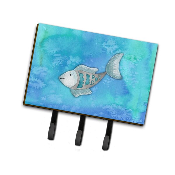 Carolines Treasures Blue Fish Watercolor Leash or Key Holder - BB7386TH68
