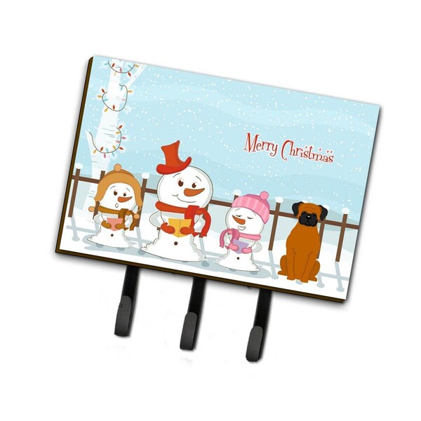 Carolines Treasures Merry Christmas Carolers Fawn Boxer Leash or Key Holder - BB2446TH68