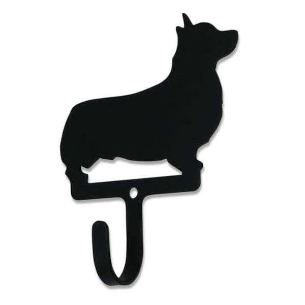 Village Wrought Iron Village Wrought Iron WH-360-S Corgi Wall Hook - Small - WH-360-S