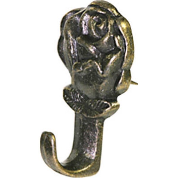 Eyecatcher 122292 Antique Brass Rose Push Pin Hanger, 3PK - EY2500354