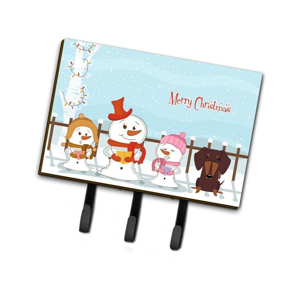 Carolines Treasures Merry Christmas Carolers Dachshund Chocolate Leash or Key Holder - BB2462TH68