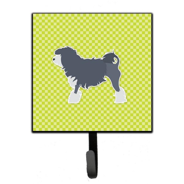 Carolines Treasures Lowchen Checkerboard Green Leash or Key Holder - BB3835SH4