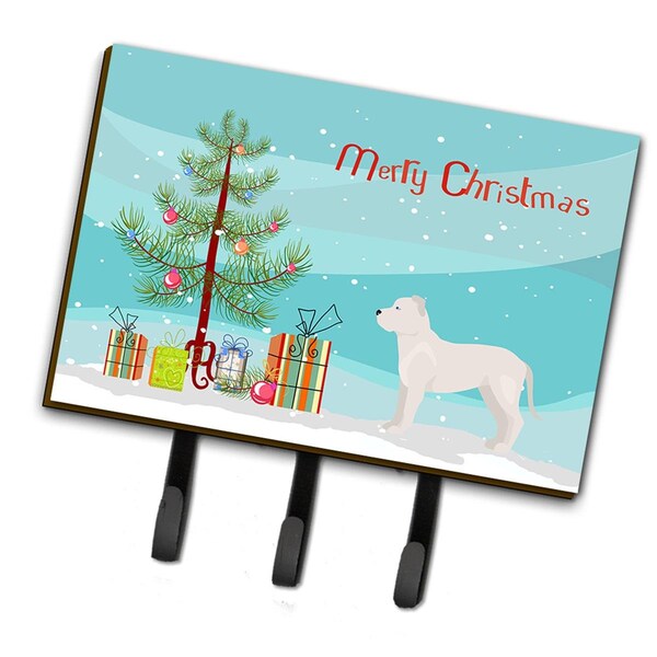 Carolines Treasures White Bullboxer Christmas Tree Leash or Key Holder - CK3808TH68