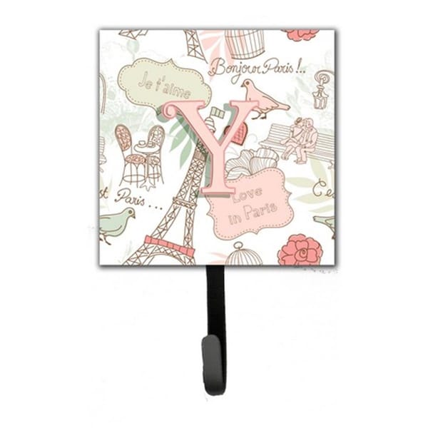 Jensendistributionservices Letter Y Love In Paris Pink Leash & Key Holder - MI1658317