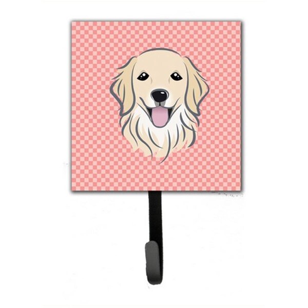 Micasa Checkerboard Pink Golden Retriever Leash & Key Holder - MI250770