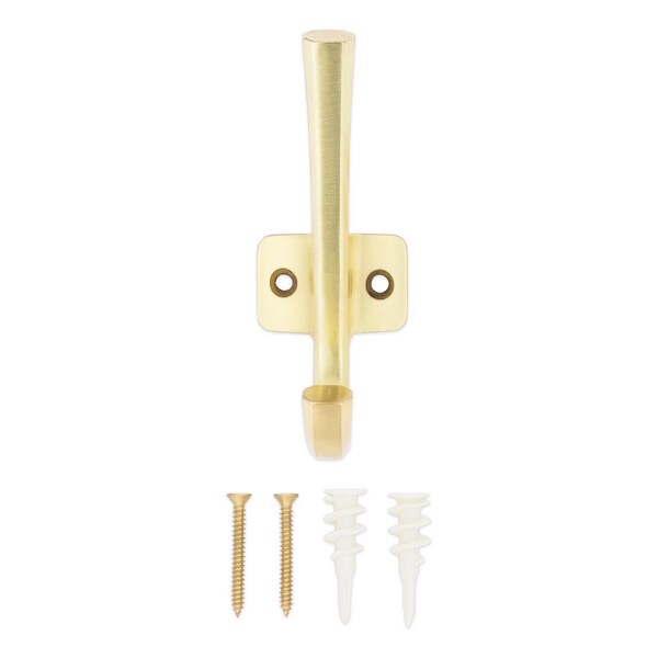 National Hardware National Hardware Powell Medium Brushed Gold Aluminum 4-15/16 in. L Angled Hook 60 lb 1 pk - N337-914