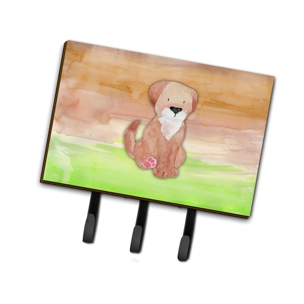 Carolines Treasures Dog Green & Brown Watercolor Leash or Key Holder - BB7360TH68
