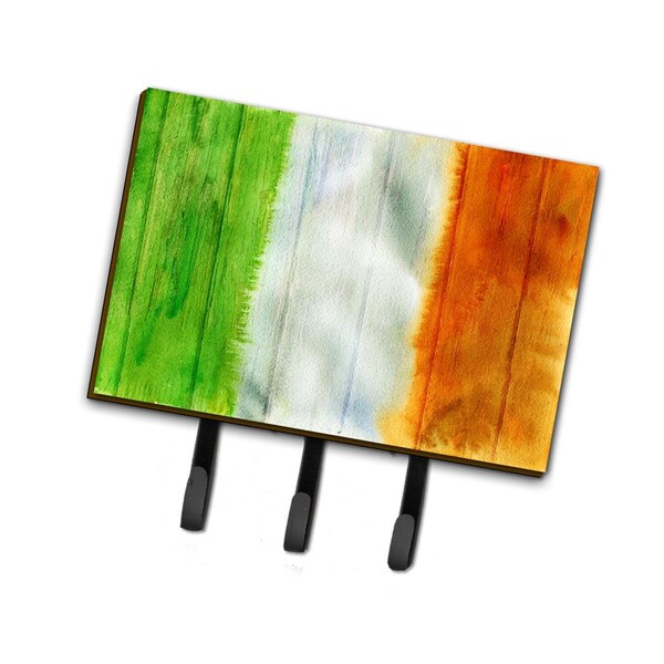 Carolines Treasures Irish Flag on Wood Leash or Key Holder - BB5753TH68