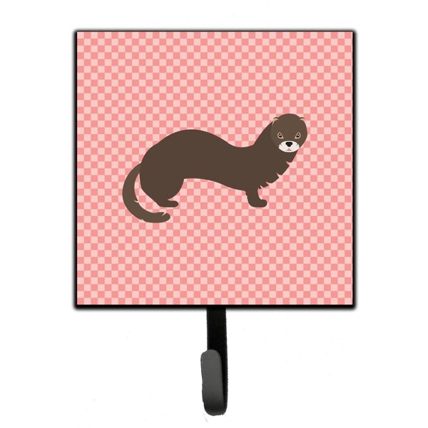 Carolines Treasures Russian or European Mink Pink Check Leash or Key Holder - BB7868SH4
