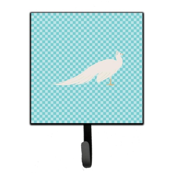 Carolines Treasures White Peacock Peafowl Blue Check Leash or Key Holder - BB8100SH4