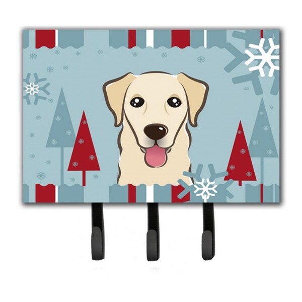 Jensendistributionservices Winter Holiday Golden Retriever Leash & Key Holder - MI2088676
