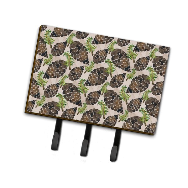 Jensendistributionservices Watercolor Pine Cones Leash or Key Holder, 6 x 2 x 9 in. - MI1707219