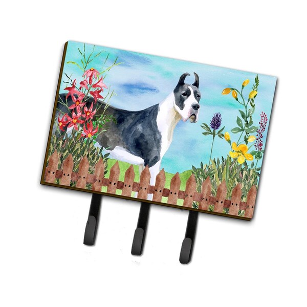Jensendistributionservices Harlequin Great Dane Spring Leash or Key Holder - MI1707375