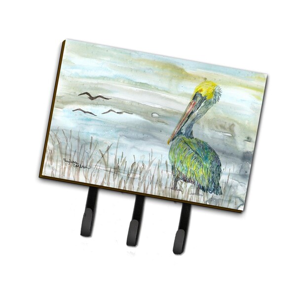 Carolines Treasures 6 x 2 x 9 in. Pelican Watercolor Leash or Key Holder - SC2008TH68