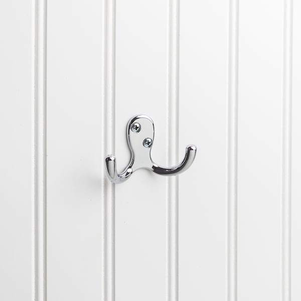 Elements By Hardware Resources 1-7/8" Polished Chrome Heavy Duty Double Prong Wall Mounted Hook - YD15-187PC