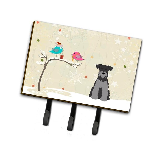 Jensendistributionservices Christmas Presents Between Friends Miniature Schanuzer Black & Silver Leash or Key Holder - MI1711068