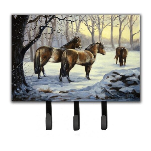 Micasa Horses in Snow by Daphne Baxter Leash or Key Holder - MI252913