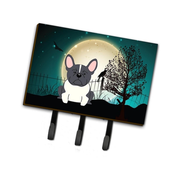 Jensendistributionservices Halloween Scary French Bulldog Black & White Leash or Key Holder - MI1707691