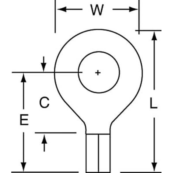 Terminal de anillo no aislado de 16-14 AWG 3M para perno de 1/4", paquete de 1000 - MU14-14RHTK
