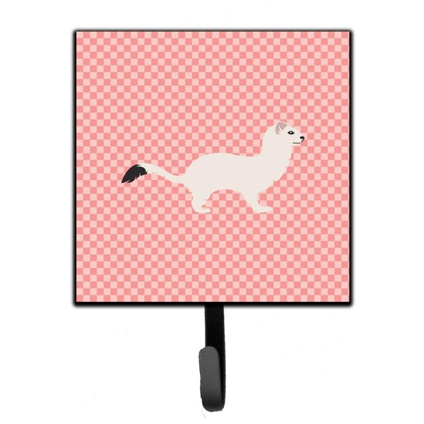 Carolines Treasures Stoat Short Tailed Weasel Pink Check Leash or Key Holder - BB7872SH4